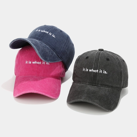Gorra De Béisbol De Algodón Lavado Bordado De Letras Ajustable Gorro De Sol Para Exterior Para Hombres Y Mujeres