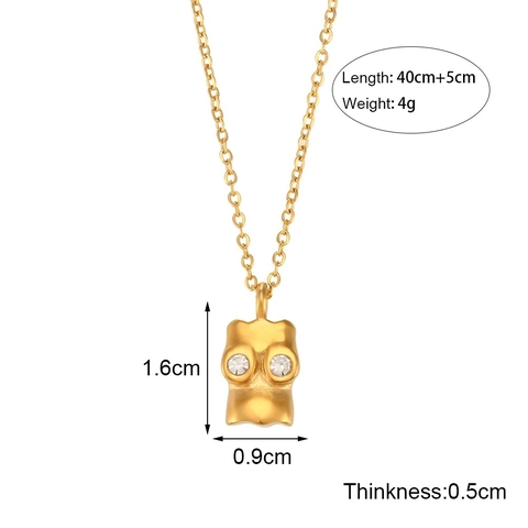 Vintage Roestvrij Staal 18K Verguld Hanger Halsketting Voor Dames Retro Portret Zon Tarot Munt Geometrische Strass Hanger
