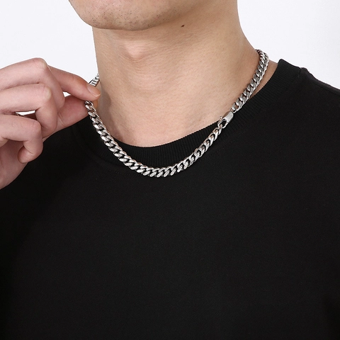 Collana Catena Cuban Link In Acciaio Inossidabile Lucidato Stile Hip Hop Gioielli Punk Per Uomo E Donna