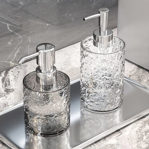 Dispensador De Jabón Recargable De Lujo Botella De Loción Textura Ondulada Bomba Para Baño Cocina Fregadero