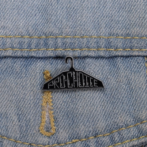 Creative Enamel Clothes Hanger Pin Alloy Pro-Choice Letter Brooch Personality Metal Badge For Women Men Daily Decoration