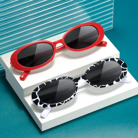 Gafas De Sol Ovaladas Retro Montura De Plástico PC Protección UV Moda Streetwear Vintage Para Hombres Mujeres