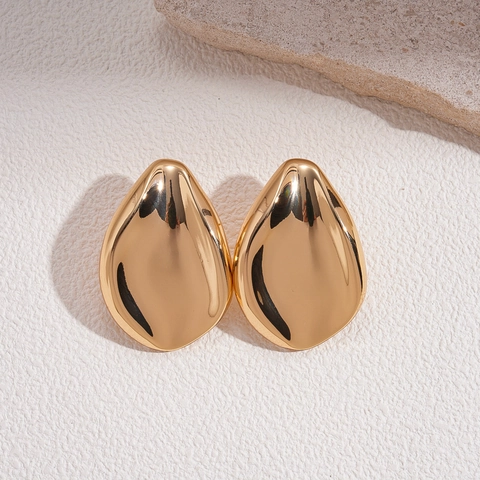 Onregelmatige Waterdruppel Oorknopjes Legering Met 925 Sterling Zilveren Oorprikker Glanzend Metaal Minimalistisch Chic Voor Vrouwen