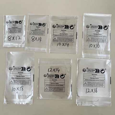 Transparent Plastic Packaging Bags Self Adhesive PP Shipping Bags With Suffocation Warning Label For Clothes Jewelry