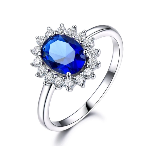 925 Sterlingsilber Oval Blume Ring Für Damen Farbige Zirkonia Cluster Statement Band Ring Elegant Mode Schmuck Geschenk