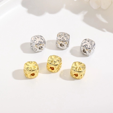 Perles Creuses Vintage En Cuivre Cube Métallisé Perles D'Espacement Carrées Pour La Fabrication De Bijoux DIY Bracelet Collier