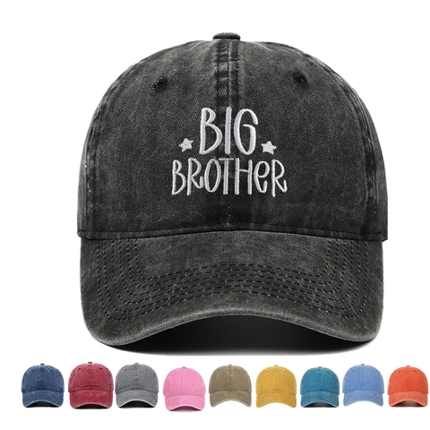 Berretto Da Baseball Cotone Lavato Vintage Ricamo Big Brother Stella Retro Regolabile Dad Hat Unisex