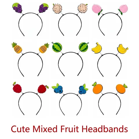 Cute Fruit Food Headband Felt Spring Hair Clips For Kids Party Costume Photo Props Funny Creative Decoration