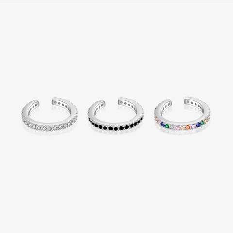 925 Sterling Silver Zirconia Ear Cuffs No Piercing Clip On Earrings Gold Silver Plated Fashion Jewelry For Women