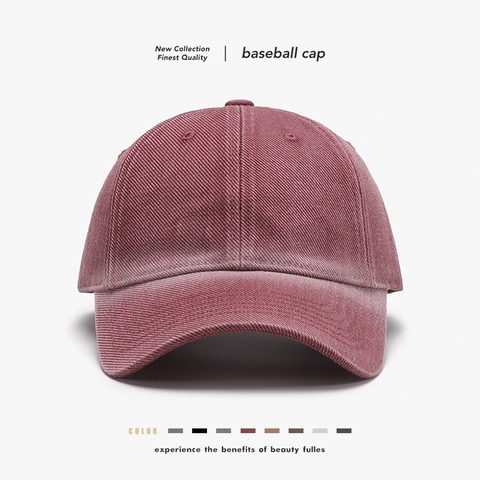 Vintage Washed Cotton Baseball Cap For Men Women Adjustable Metal Buckle Soft Top Retro Distressed Solid Color Hat