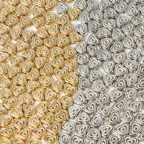 Perline Sfuse CCB A Forma Di Cuore Perline Distanziatrici Placcate In Metallo Per Creazione Gioielli DIY Bracciale