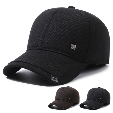 Berretto Da Baseball Invernale Da Uomo Con Paraorecchi Lana Twill Cotone Antivento Sport All Aperto Moda