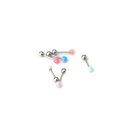 Stainless Steel Cartilage Piercing Ohrstecker Mit Synthetischem Opal Kugel Schraubverschluss Körperschmuck