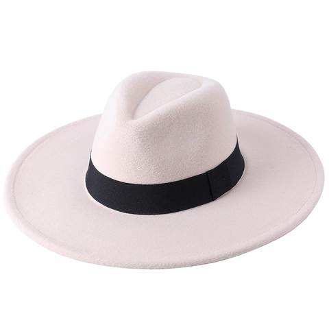 Cappello Fedora Classico A Tesa Larga Feltro Jazz Berretto Con Nastro Retro Elegante Versatile Per Uomo Donna