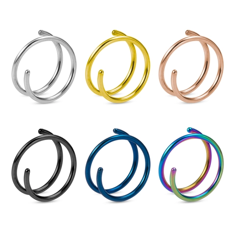 Spirale Nasenring Creole Edelstahl Piercing Schmuck Septum Helix Knorpel Ohrringe Für Damen Herren Einfacher Stil