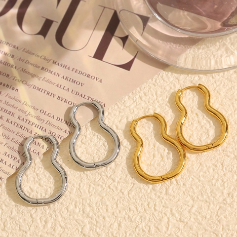 Minimalistische Geometrische Edelstahl Creolen Herz Stern Unregelmäßiger Modeschmuck Für Damen Gold Silber Ton