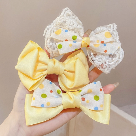Mädchen Polka Dot Schleife Haarclips Chiffon Spitze Band Herz Krone Süße Prinzessin Kleinkind Haar Accessoires