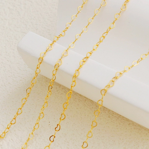 Hartvormige Schakelketting Koper Verguld Sieraden Maken DIY Accessoire Voor Ketting Armband Ambachten