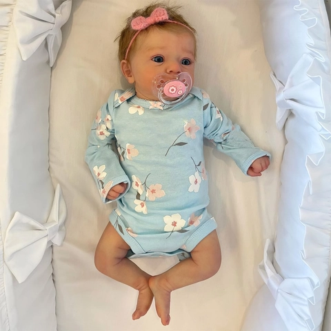 Bambola Reborn Realistica Felicia Neonato Giocattolo In Vinile Con Vestiti Floreali E Ciuccio Magnetico Per Bambini