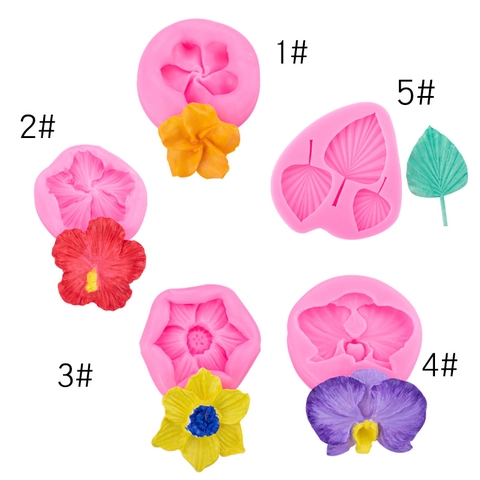 Moules En Silicone Fleurs Feuilles 3D Pour Décoration De Gâteaux Fondant Fabrication Savon Aromathérapie Bougies Bricolage Flexible
