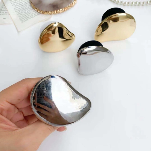 Soporte De Teléfono Estilo Metal Líquido Plegable Espejo Irregular Forma Gota Concha Soporte Universal Adhesivo