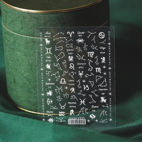 Adesivi Per Unghie 5D Rilievo 3D Segni Zodiacali Costellazione Decalcomanie Adesive Ultrasottili Decorazione Manicure
