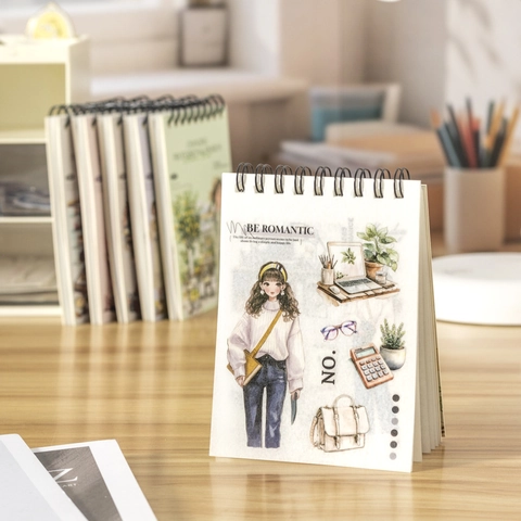 Washi Papier PET Professioneel Meisje Thema Stickerboek Spiraalbinding Decoratieve Planner Stickers Voor Scrapbooking DIY Journaling