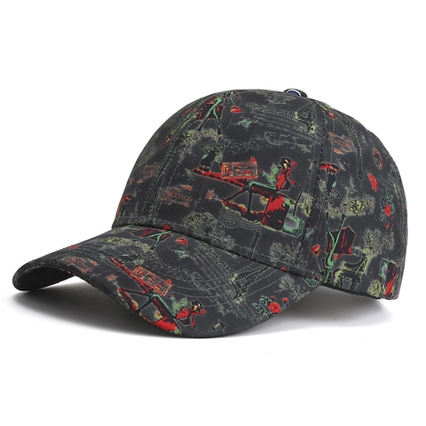 Baseball Cap Retro Art Graffiti Print Polyester Sun Protection Breathable Outdoor Fashion Adjustable Hat For Men Women