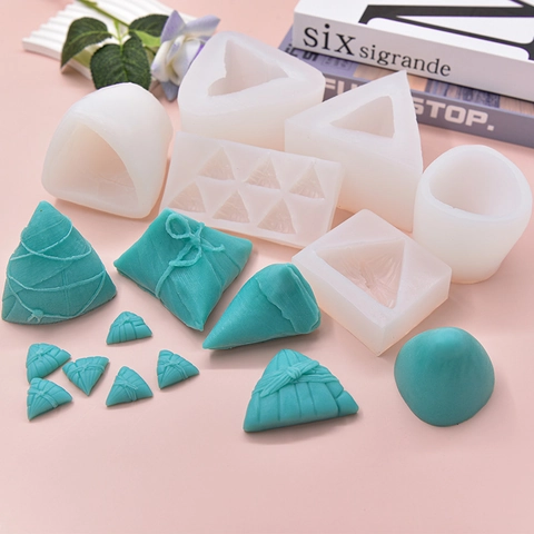 Stampo In Silicone A Forma Di Zongzi Realistico Per Cottura DIY Torta Cioccolato Sapone Candela Tradizionale Trama Di Foglia