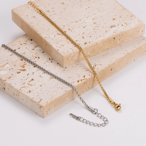 Pulsera De Cadena De Eslabones Cuadrados Minimalista De Acero Inoxidable Pulido Joyería De Muñeca Ajustable Para Hombres Mujeres Regalo Versátil