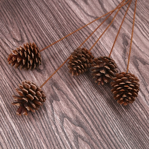 Natürliche Getrocknete Tannenzapfen Mit Stielen Handgefertigter Rustikaler Kiefernzapfenstrauß Für Heimdekor Weihnachten DIY Basteln