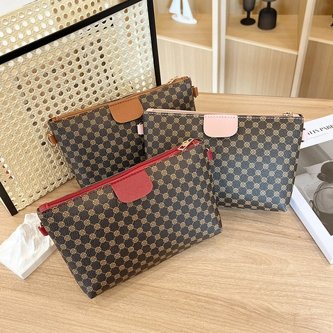 Vintage Print Crossbody Bag PU Leather Small Square Handbag With Zipper For Women Casual Fashion Shoulder Bag