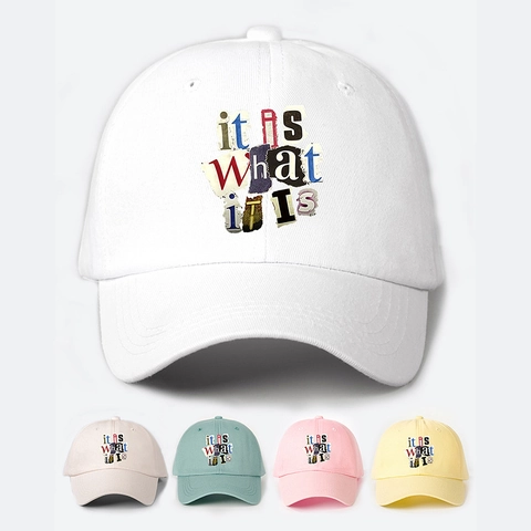 Gorra De Béisbol Con Estampado It Is What It Is Algodón Ajustable Protección Solar Casual Aire Libre Retro Streetwear