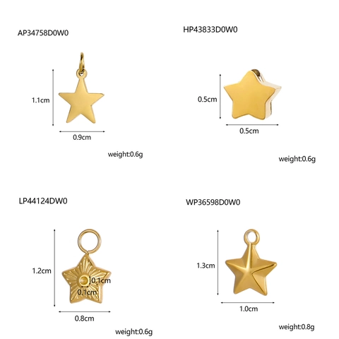 Star Pendant Minimalist Five Pointed Star Stainless Steel DIY Jewelry Accessories Fashion Charm For Women