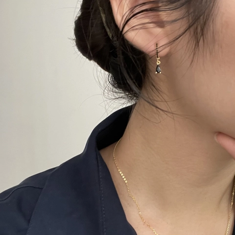 Pendientes De Aro Con Colgantes De Gota De Agua De Circonita Negra Plata De Ley 925 Joyas Elegantes Minimalistas Para Mujer