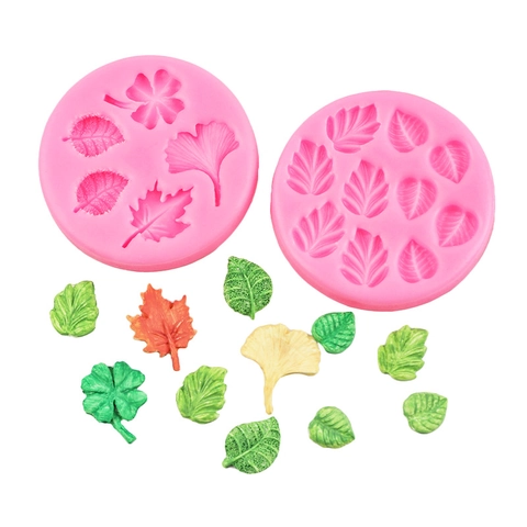 Silicone Leaf Mold Maple Ginkgo Clover Shape Fondant Chocolate Cake Decorating Baking Tool DIY Craft