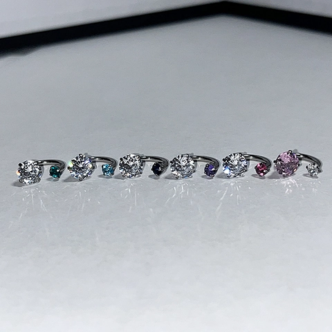 Titaniumstaal Hoefijzerring Kraakbeen Oorbel Knop Interne Schroefdraad Zirkoon Piercing Sieraden Dames Glanzend Chic Nischestijl