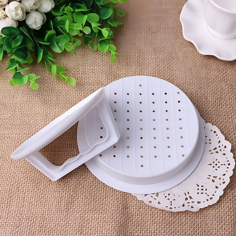 Pressa Per Hamburger Stampo Per Polpette Manuale Rotondo Rigato In Plastica PP Utensile Da Cucina Per Carne Bianca