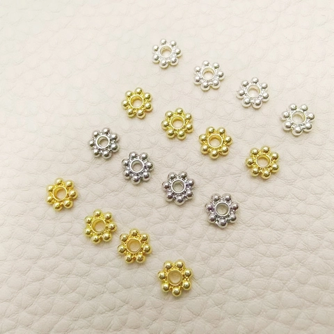 Snowflake Flower Spacer Beads Real Gold Plated Alloy Jewelry Making Findings For DIY Bracelet Necklace Long Lasting Color