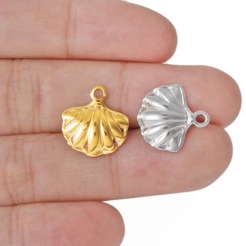 Muschel Anhänger 304 Edelstahl Ozean Stil DIY Schmuckherstellung Befunde Vakuum Beschichtung Mode Charm Zubehör