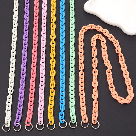 Acrylic Chain Strap Colorful Crossbody Lanyard For Phone Case Bag Shoulder Decoration With Metal Rings Anti-Loss Woman