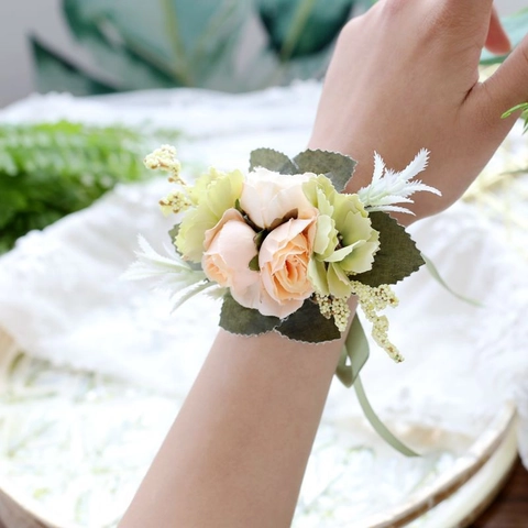 Flor De Simulación Para Novia Y Damas De Honor Flor De Muñeca Accesorios De Boda