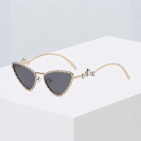 Occhiali Da Sole Cat Eye Strass Montatura In Metallo Stella Farfalla Arredo Moda Di Lusso UV400 Per Donna