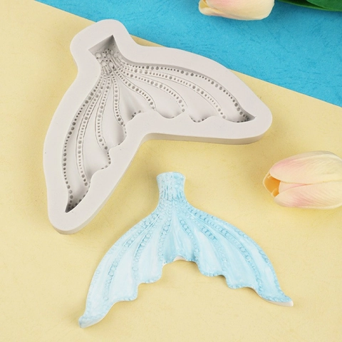 Moule en Silicone Queue de Sirène pour Fondant Chocolat Décoration de Gâteau Outil de Cuisson DIY Queue de Poisson