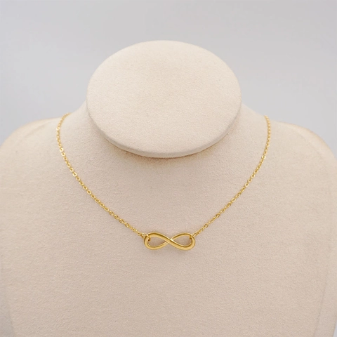 Minimalistische Titanstahl Unendlichkeitssymbol Anhänger Halskette Gold Kreuzkette Mode Schmuck Für Damen Geschenk