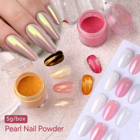 Polvere Per Unghie Perla Artificial Specchio Cromo Iridescente Luccichio Manicure DIY Decorazione Colorato