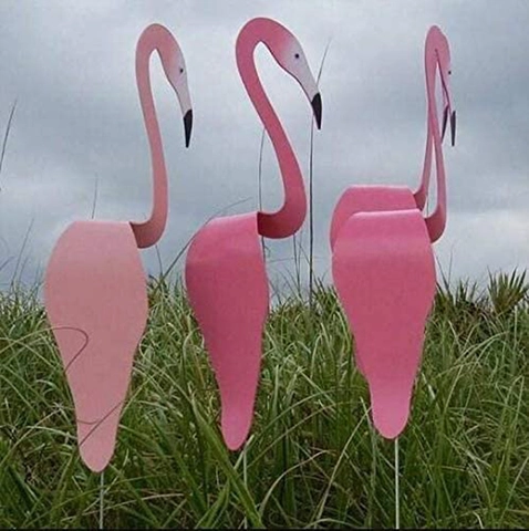 Swirl Bird Garden Stake Flamingo Wind Spinner Outdoor Backyard Patio Decor Metal Plastic Rotating Bird Ornament