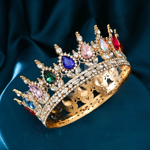 Lussuosa Corona Da Sposa Lega Strass Tiara E Fascia Per Matrimonio Compleanno Festa Stile Palazzo Vintage Copricapo