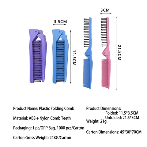 Draagbare Opvouwbare Haarkam ABS Kunststof Nylon Dubbel Doel Reis Zakborstel Styling Tool Dagelijkse Verzorging