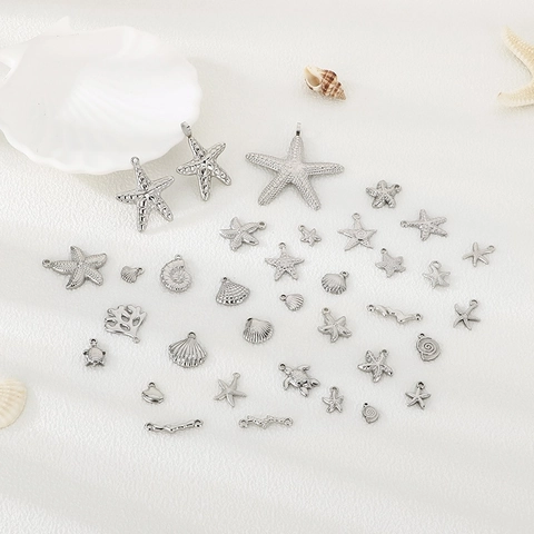 Zeewezen Charms Roestvrij Staal DIY Sieraden Maken Hangers Voor Ketting Armband Zeester Schelp Schildpad